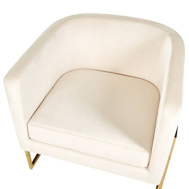 Beliani SIRKKA - Fauteuil-Beige-Fluweel