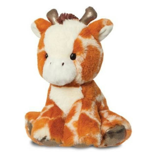 Aurora Pluche knuffeldier giraffe - gevlekt bruin - 20 cm - safari thema - Knuffeldier