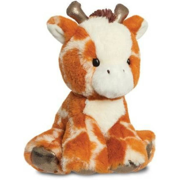 Aurora Pluche knuffeldier giraffe - gevlekt bruin - 20 cm - safari thema - Knuffeldier