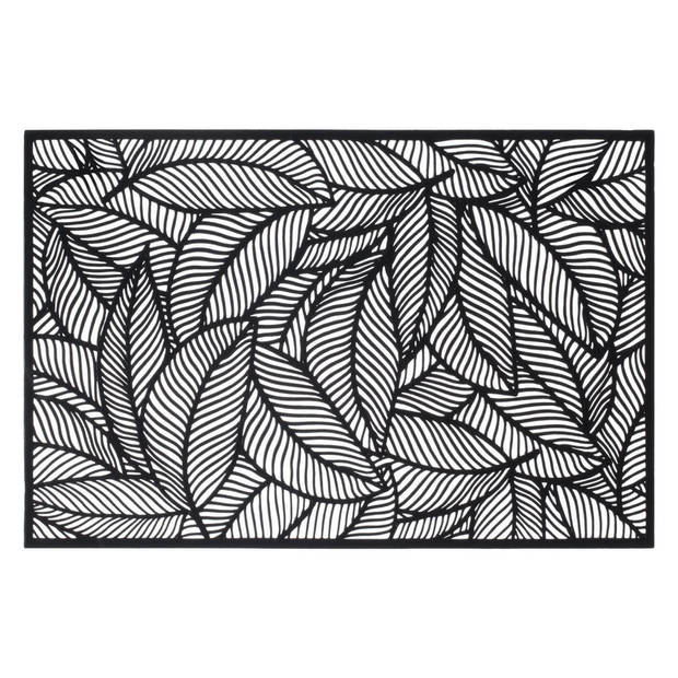 Set van 4x stuks placemats Jungle zwart PVC 45 x 30 cm - Placemats