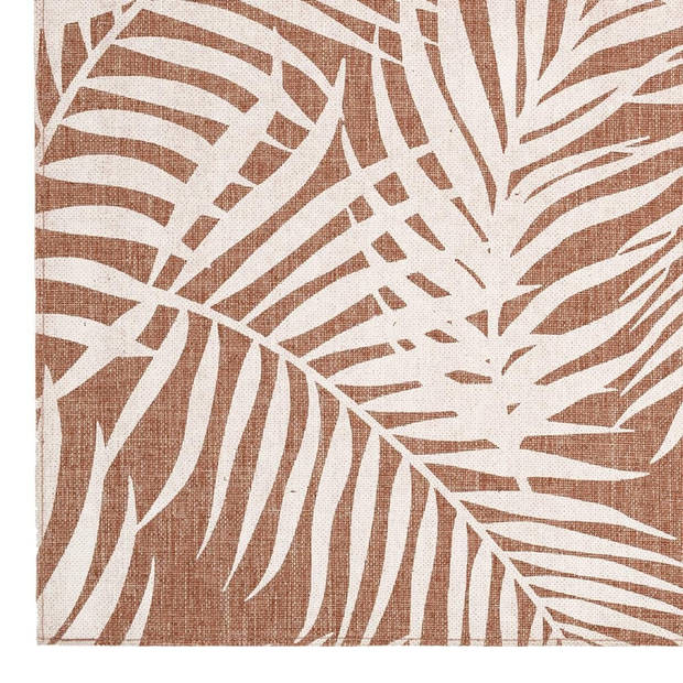 Set van 4x stuks rechthoekige placemats Palm wit linnen mix 45 x 30 cm - Placemats