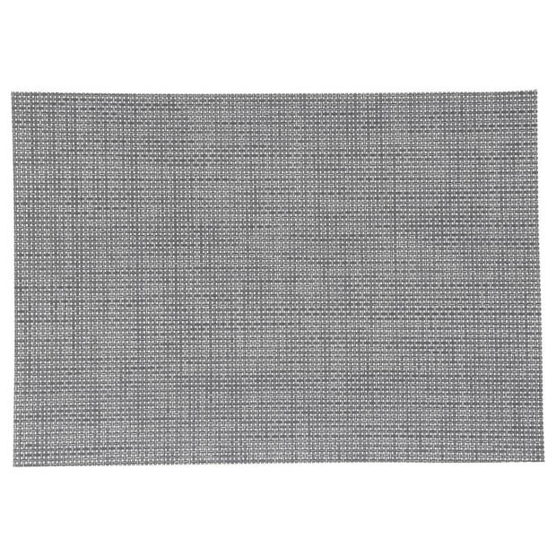 Set van 4x stuks placemats uni grijs texaline 50 x 35 cm - Placemats