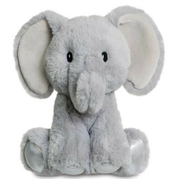 Aurora Pluche knuffeldier olifant - grijs - 20 cm - safari dieren thema - Knuffeldier