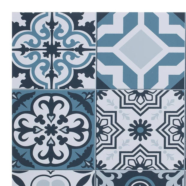 Rechthoekige placemat mozaiek blauw vinyl 45 x 30 cm - Placemats