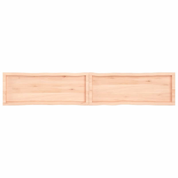 vidaXL Tafelblad natuurlijke rand 220x40x(2-4) cm massief eikenhout