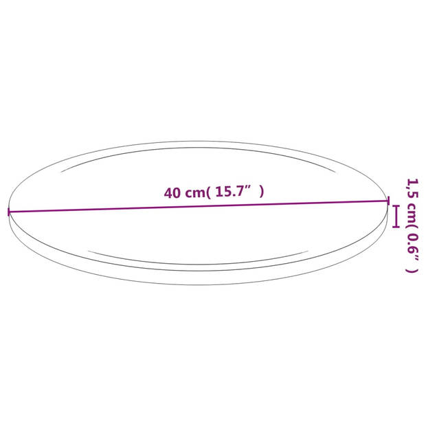 vidaXL Snijplanken 6 st Ø40x1,5 cm bamboe