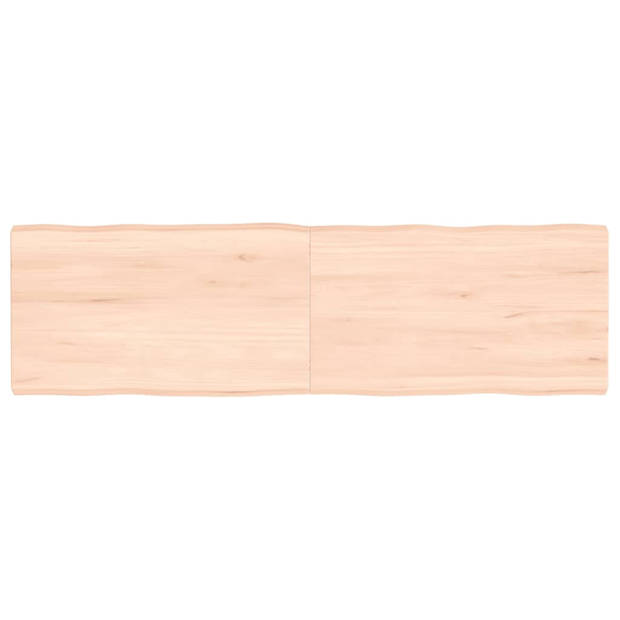 vidaXL Tafelblad natuurlijke rand 140x40x(2-4) cm massief eikenhout