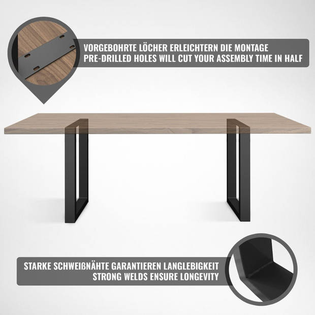 MIADOMODO® 2x tafelpoten- zwart- metaal-90x72 cm -set tafelpoten- tafelframe -tafellopers- tafelonderstel- set van 2