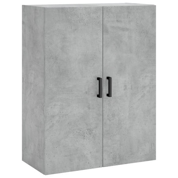 The Living Store Hoge Kast - Betongrijs - Dressoir en Opzetkast - 69.5 x 34 x 180 cm - Duurzaam Materiaal