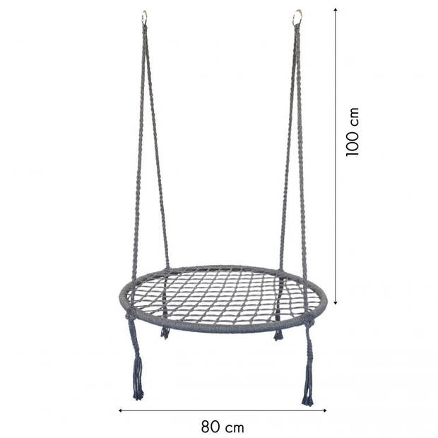 Modern Home weerbestendige kraaiennest schommelstoel - Tot 150 kg draagvermogen - Nestschommel Grijs