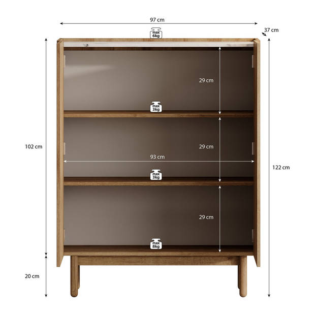 Meubella Dressoir Cayenne - Eiken - 97 cm