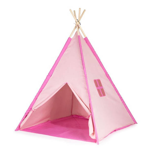 Ecotoys tipi tent voor kinderen - Wigwam speeltent 120x120x150cm roze