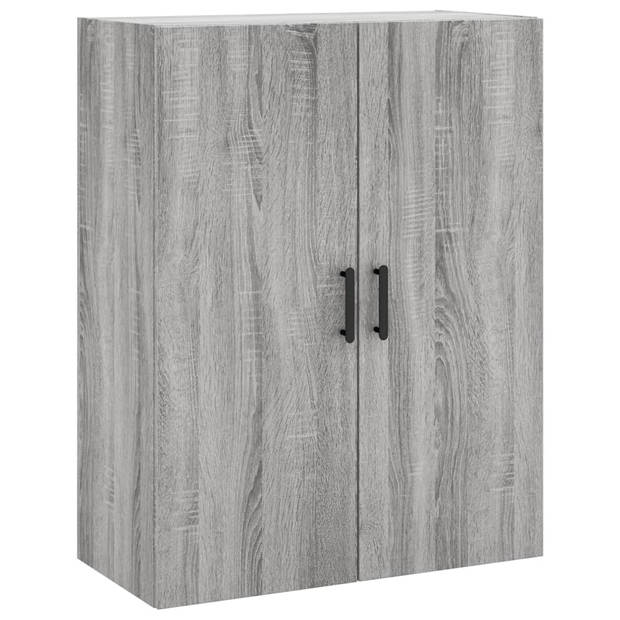 The Living Store Hoge Kast Grijs Sonoma Eiken - Dressoir en Opzetkast - 69.5x34x180cm - Duurzaam materiaal