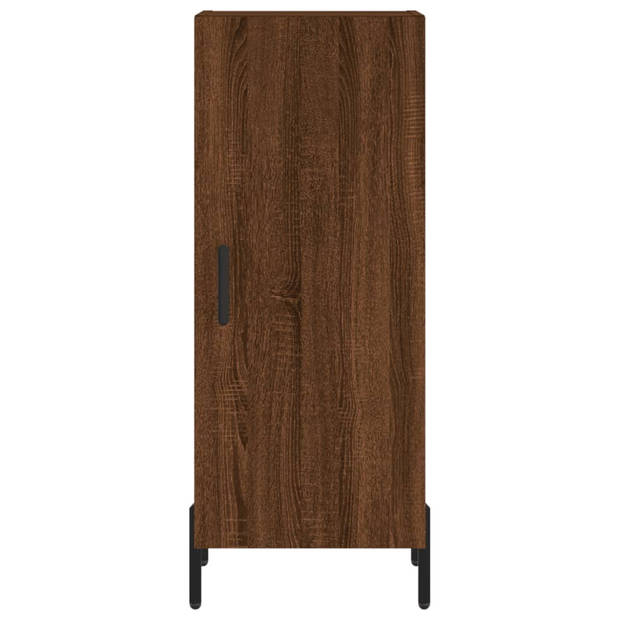 The Living Store Dressoir Opberkkast - 34.5x34x90 cm - Bruineiken - Bewerkt hout en metaal