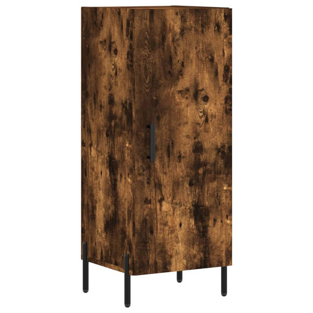 The Living Store Hoge kast - Gerookt eiken - 34.5 x 34 x 180 cm - Duurzaam hout - Voldoende opbergruimte