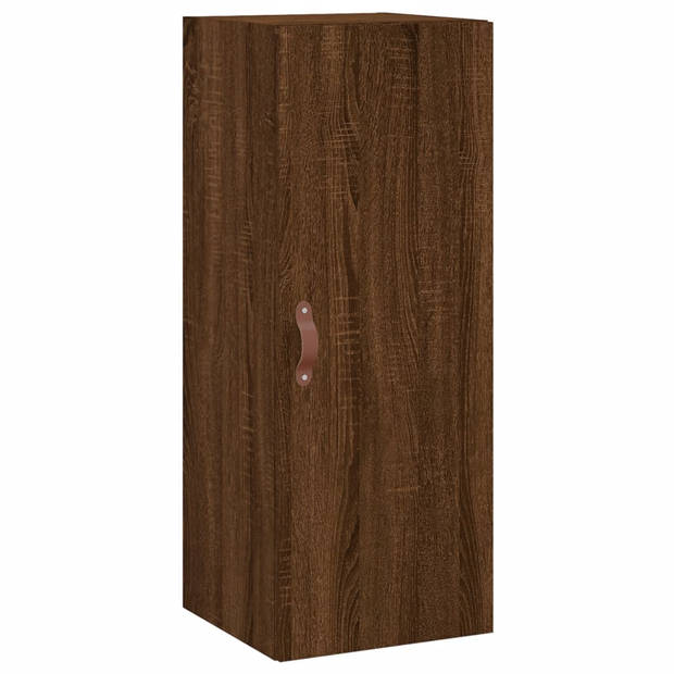 vidaXL Hoge kast 34,5x34x180 cm bewerkt hout bruin eikenkleur