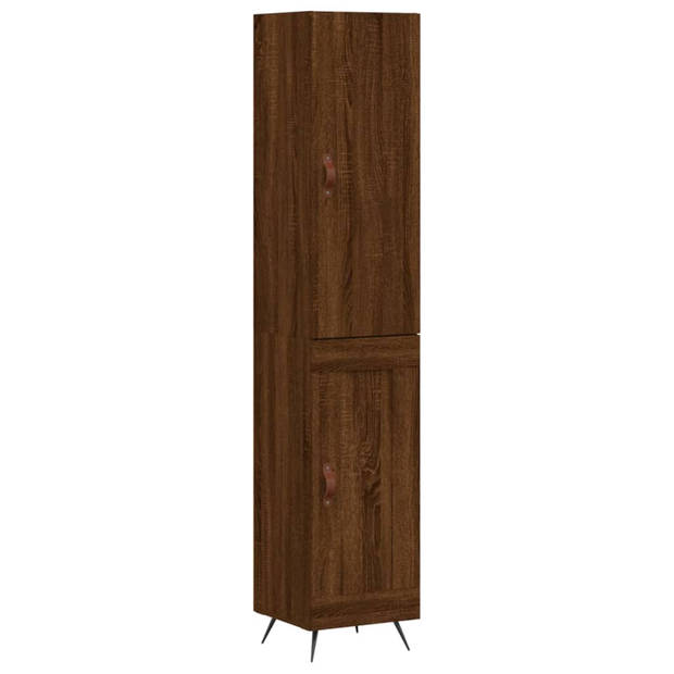 vidaXL Hoge kast 34,5x34x180 cm bewerkt hout bruin eikenkleur