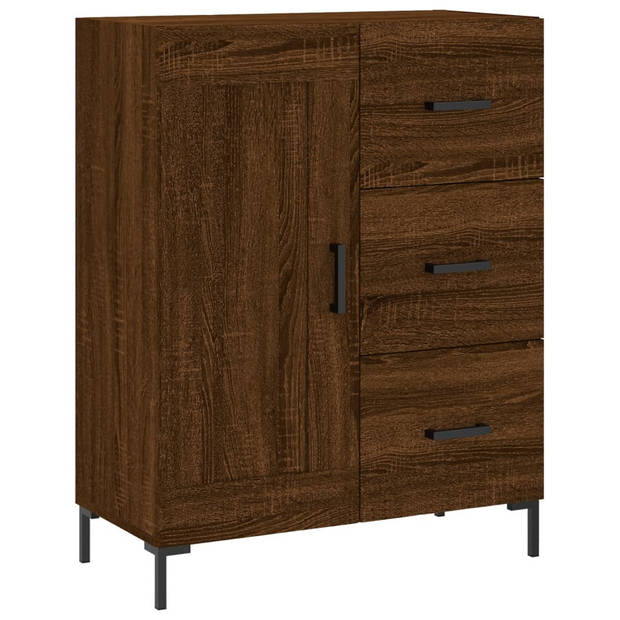 The Living Store-Dressoir-69-5x34x90-cm-bewerkt-hout-bruineikenkleurig - Keukenkast