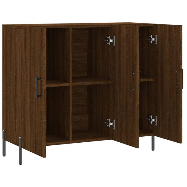 vidaXL Dressoir 90x34x80 cm bewerkt hout bruin eikenkleur