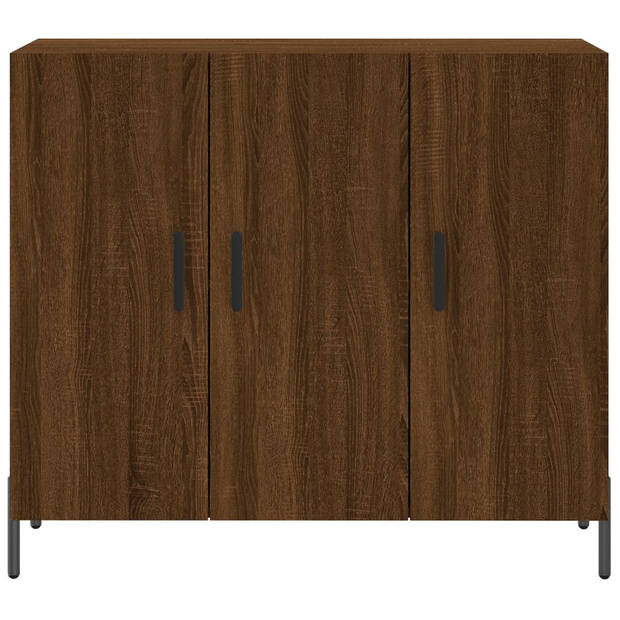 vidaXL Dressoir 90x34x80 cm bewerkt hout bruin eikenkleur