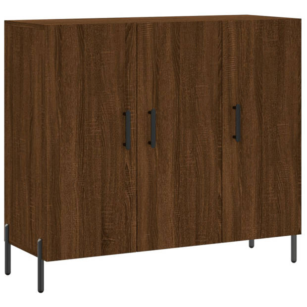 vidaXL Dressoir 90x34x80 cm bewerkt hout bruin eikenkleur