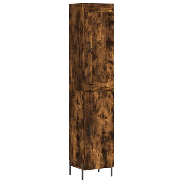 vidaXL Hoge kast 34,5x34x180 cm bewerkt hout gerookt eikenkleurig