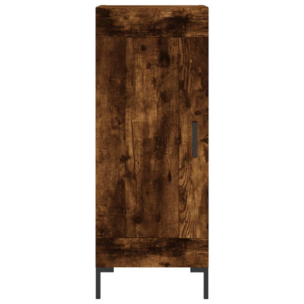 vidaXL Hoge kast 34,5x34x180 cm bewerkt hout gerookt eikenkleurig