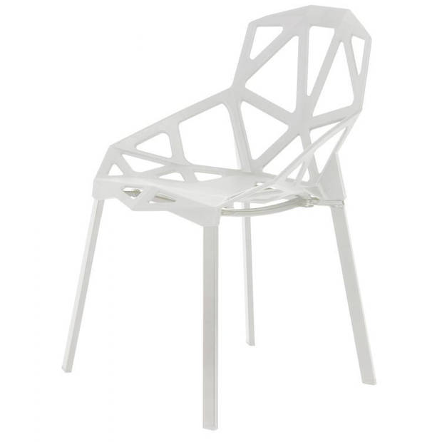 Modern Home set van 4 design geometrische kuipstoelen - Eetkamer stoelen - Wit
