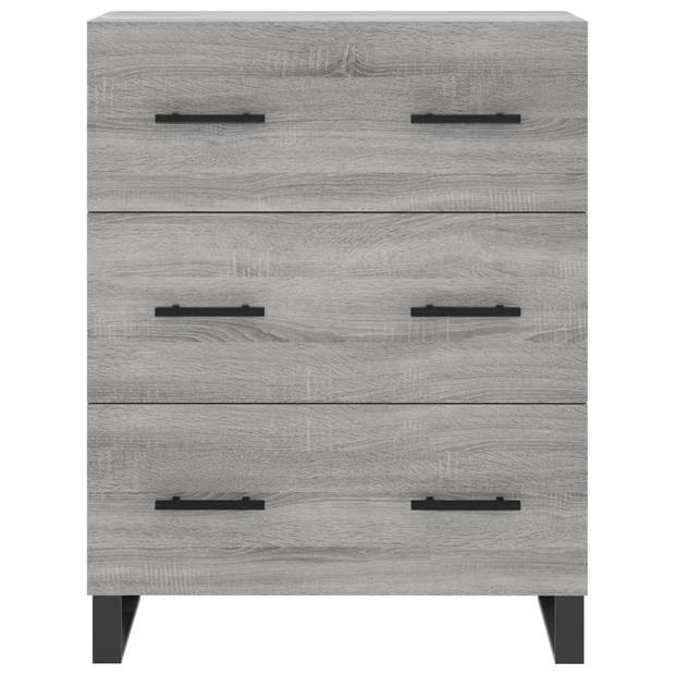 vidaXL Dressoir 69,5x34x90 cm bewerkt hout grijs sonoma eikenkleurig