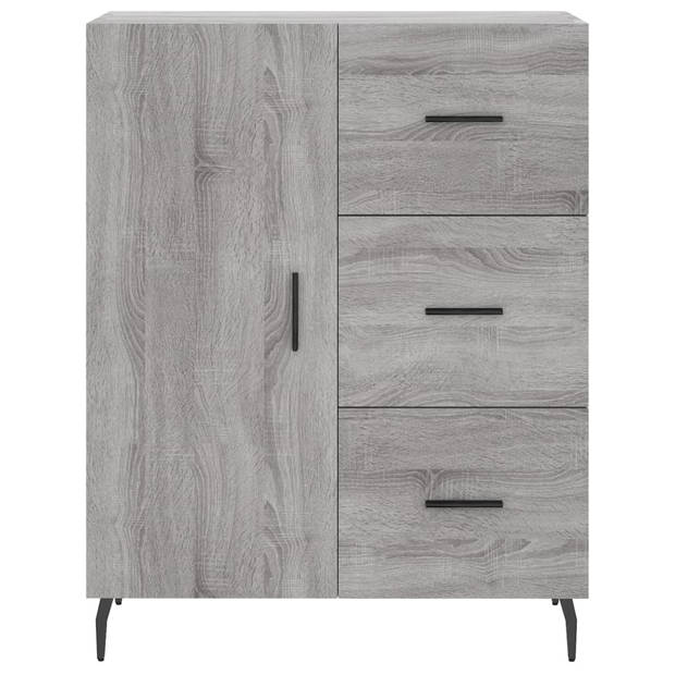 vidaXL Hoge kast 69,5x34x180 cm bewerkt hout grijs sonoma eikenkleurig