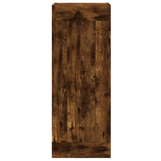 vidaXL Hoge kast 34,5x34x180 cm bewerkt hout gerookt eikenkleurig