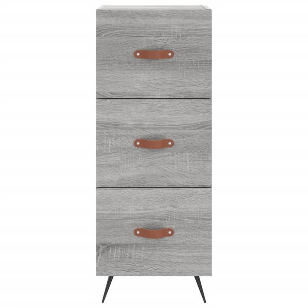 The Living Store Dressoir EIGENTIJDSE - Bijzetkast - 34.5 x 34 x 90 cm - Grijs Sonoma Eiken