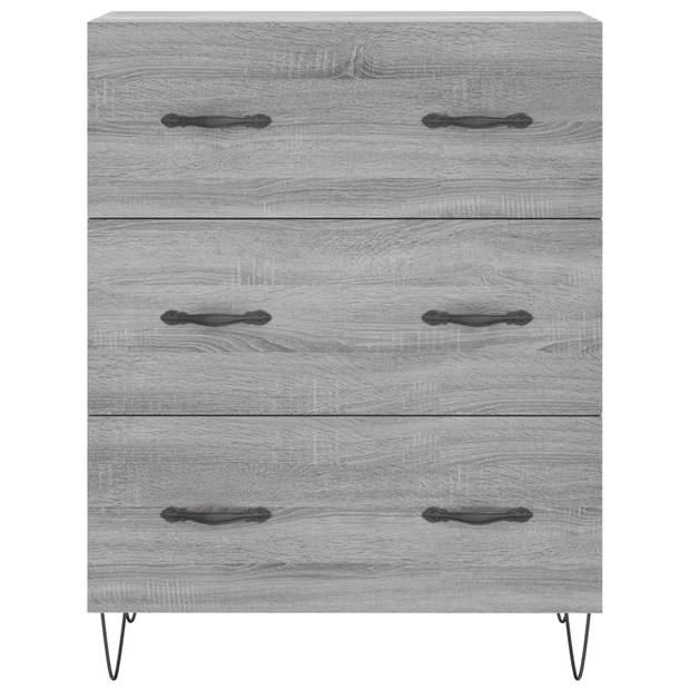 vidaXL Dressoir 69,5x34x90 cm bewerkt hout grijs sonoma eikenkleurig