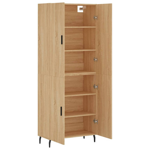 vidaXL Hoge kast 69,5x34x180 cm bewerkt hout sonoma eikenkleurig