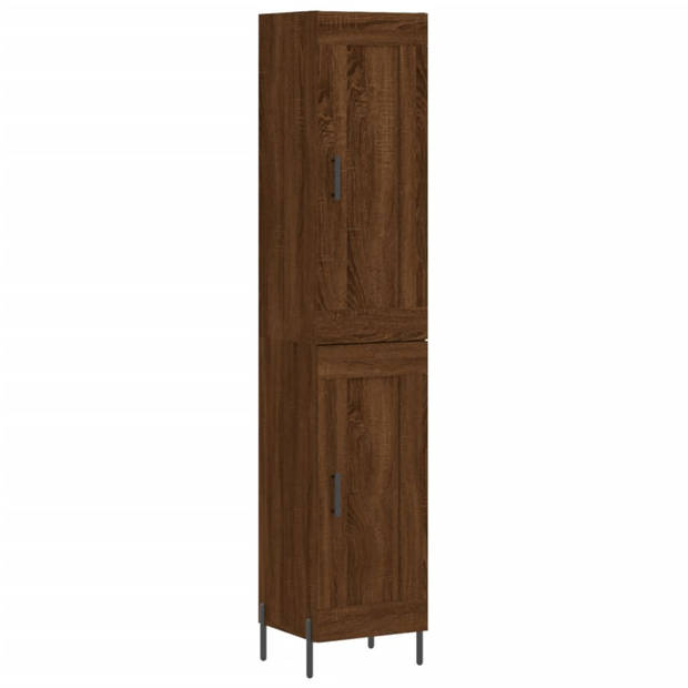 vidaXL Hoge kast 34,5x34x180 cm bewerkt hout bruin eikenkleur