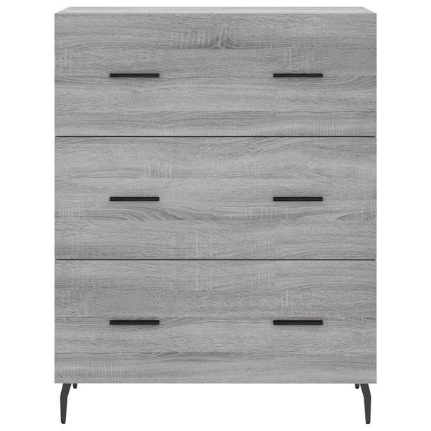 vidaXL Hoge kast 69,5x34x180 cm bewerkt hout grijs sonoma eikenkleurig