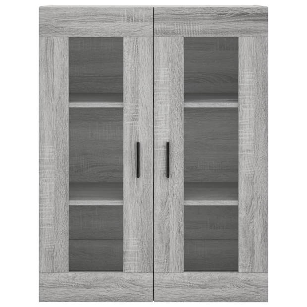 vidaXL Hoge kast 69,5x34x180 cm bewerkt hout grijs sonoma eikenkleurig