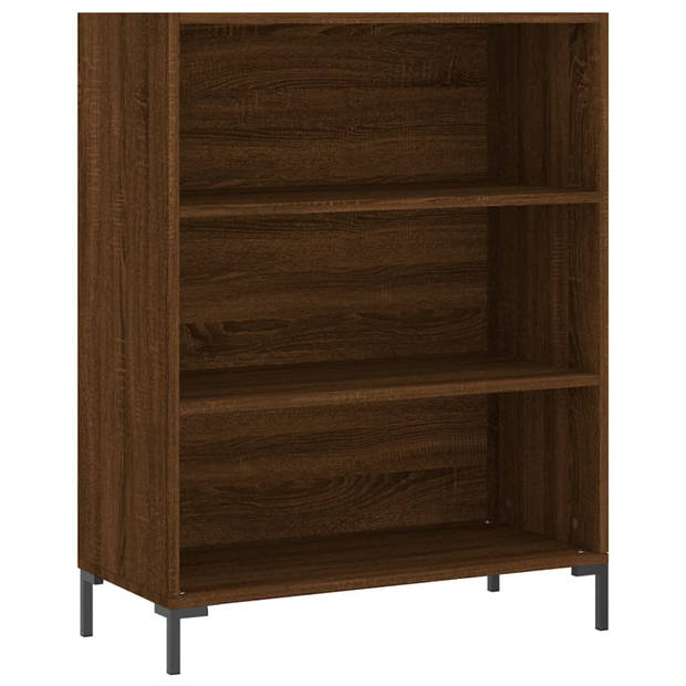 The Living Store Boekenkast Metaal en Hout - 69.5x32.5x90 cm - Bruineiken