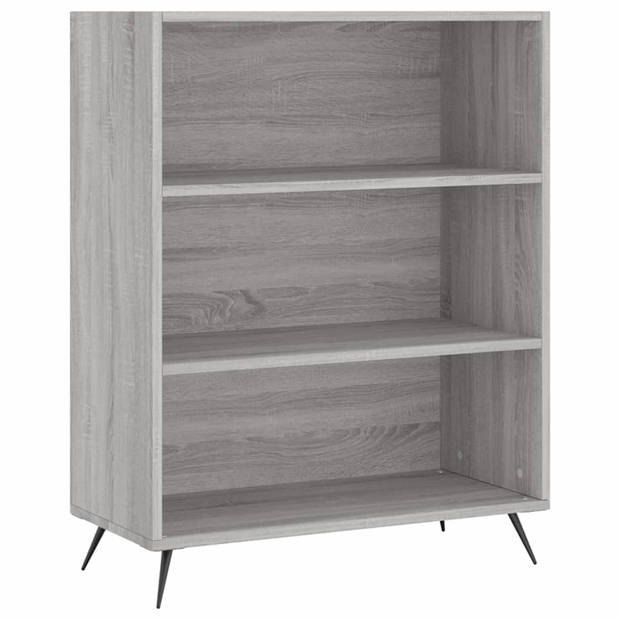 The Living Store Hoge Kast - Dressoir - Opzetkast - 69.5 x 34 x 180 cm - Grijs Sonoma Eiken