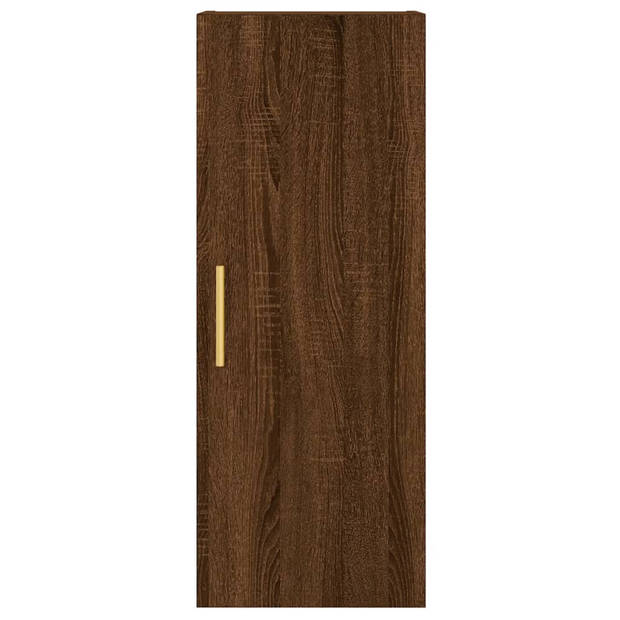 vidaXL Hoge kast 34,5x34x180 cm bewerkt hout bruin eikenkleur