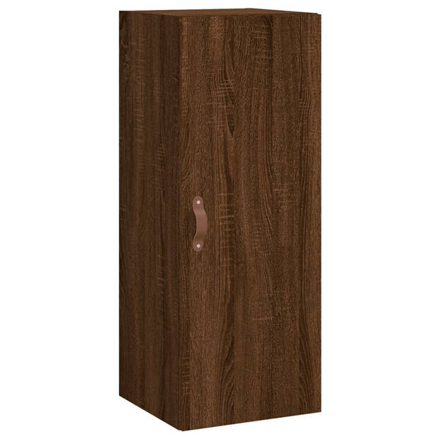 vidaXL Hoge kast 34,5x34x180 cm bewerkt hout bruin eikenkleur