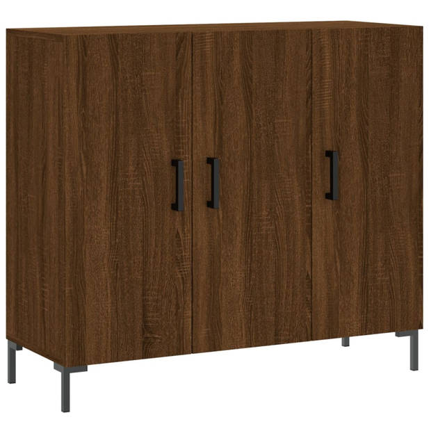 vidaXL Dressoir 90x34x80 cm bewerkt hout bruin eikenkleur