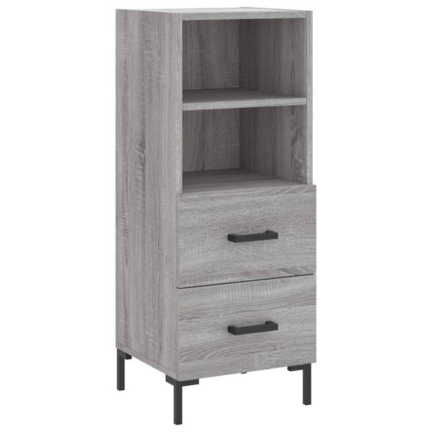 vidaXL Hoge kast 34,5x34x180 cm bewerkt hout grijs sonoma eikenkleurig