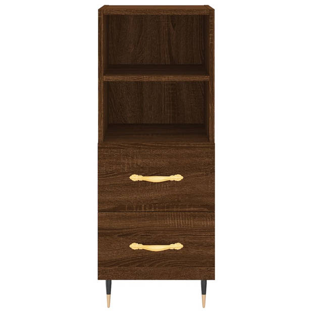 vidaXL Hoge kast 34,5x34x180 cm bewerkt hout bruin eikenkleur