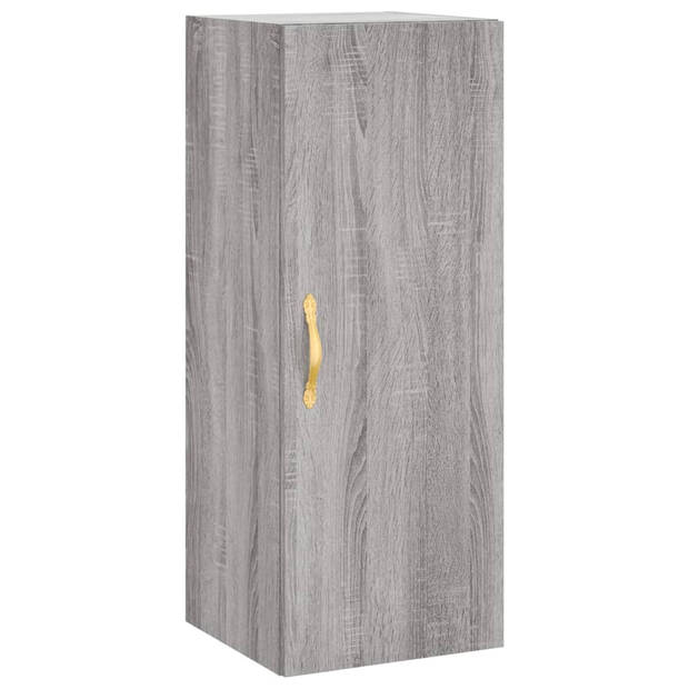 vidaXL Hoge kast 34,5x34x180 cm bewerkt hout grijs sonoma eikenkleurig