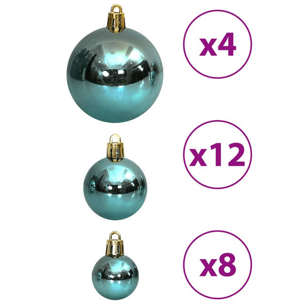 vidaXL Kerstballen 100 st 3/4/6 cm groen