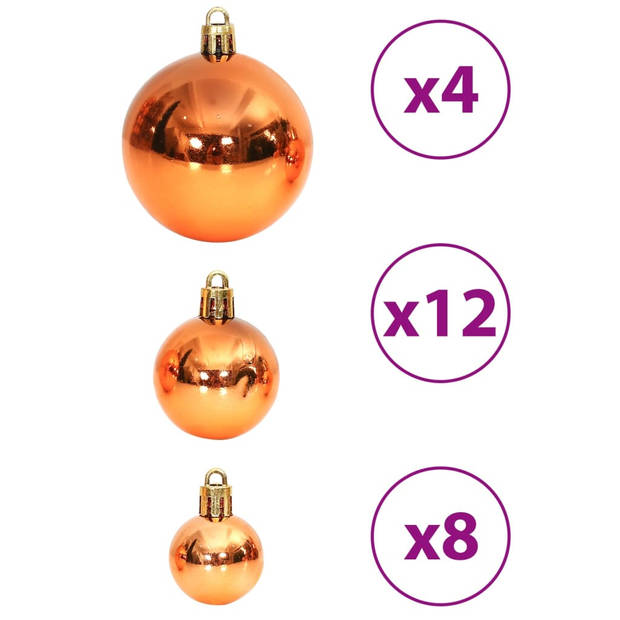 vidaXL Kerstballen 100 st 3/4/6 cm bruin