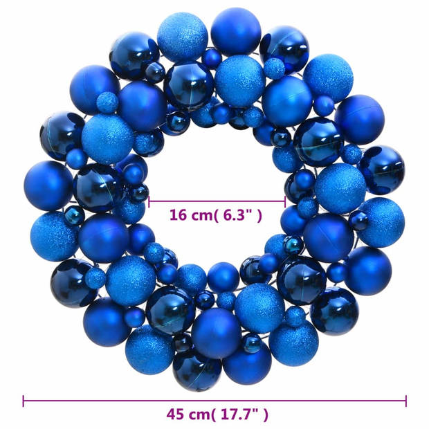 vidaXL Kerstkrans 45 cm polystyreen blauw