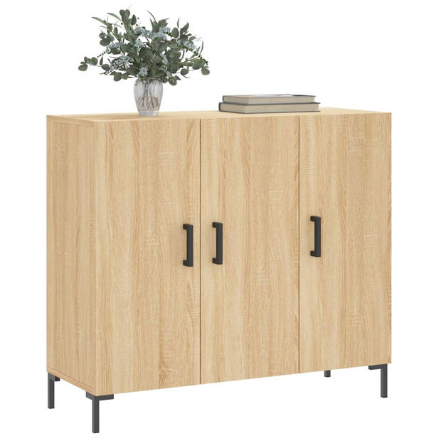 vidaXL Dressoir 90x34x80 cm bewerkt hout sonoma eikenkleurig