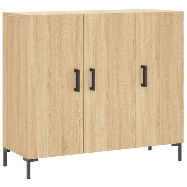 vidaXL Dressoir 90x34x80 cm bewerkt hout sonoma eikenkleurig